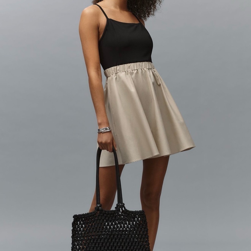 Maeve Black and Tan Mini Dress